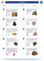 Minerals. Eights Grade Science Worksheets and Answer key, Study Guides