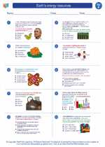 Science - Sixth Grade - Worksheet: Earth's energy resources