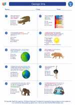 Science - Eighth Grade - Worksheet: Geologic time