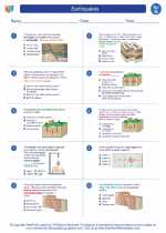Science - Seventh Grade - Worksheet: Earthquakes