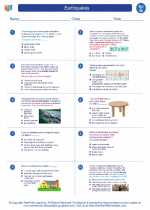 Science - Seventh Grade - Worksheet: Earthquakes