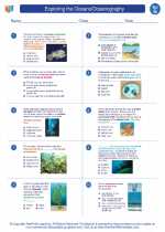 Science - Seventh Grade - Worksheet: Exploring the Oceans/Oceanography