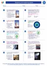 Science - Sixth Grade - Worksheet: Studying and exploring space