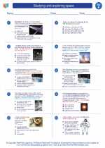 Science - Sixth Grade - Worksheet: Studying and exploring space