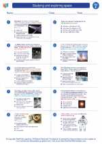 Science - Sixth Grade - Worksheet: Studying and exploring space