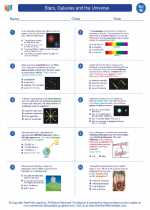 Science - Eighth Grade - Worksheet: Stars, Galaxies and the universe