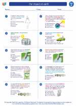 Science - Sixth Grade - Worksheet: Our impact on earth