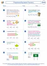 Mathematics - Sixth Grade - Worksheet: Proportions/Equivalent Fractions