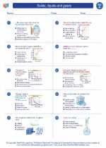 Science - Sixth Grade - Worksheet: Solids, liquids and gases