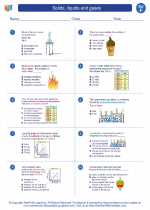 Science - Sixth Grade - Worksheet: Solids, liquids and gases
