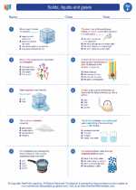 Solids, liquids and gases. 6th Grade Science Worksheets and Answer key