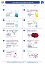 Science - Seventh Grade - Worksheet: Mixtures, solutions and compounds