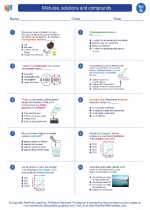 Science - Seventh Grade - Worksheet: Mixtures, solutions and compounds