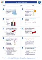 Chemical reactions. 8th Grade Science Worksheets and Answer key, Study