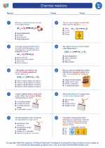 Science - Eighth Grade - Worksheet: Chemical reactions