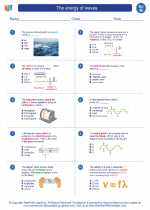 Science - Eighth Grade - Worksheet: The energy of waves