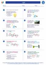 Science - Eighth Grade - Worksheet: Light