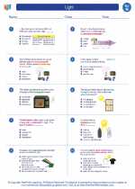 Science - Eighth Grade - Worksheet: Light