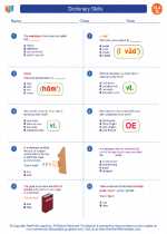 English Language Arts - Seventh Grade - Worksheet: Dictionary Skills 