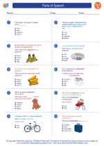 English Language Arts - Seventh Grade - Worksheet: Parts of Speech 