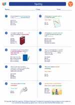 English Language Arts - Seventh Grade - Worksheet: Spelling 