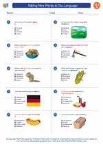 English Language Arts - Eighth Grade - Worksheet: Adding New Words to Our Language 