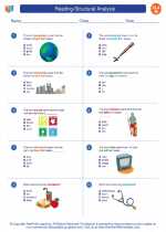 Reading-Structural Analysis. 8th Grade English Language Arts Worksheets