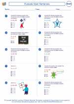 Evaluate Open Sentences Mathematics Worksheets And Study Guides Fourth Grade