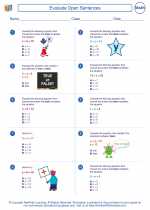 Mathematics - Fourth Grade - Worksheet: Evaluate Open Sentences