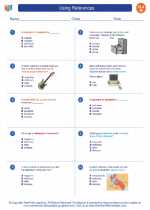 English Language Arts - Eighth Grade - Worksheet: Using References 