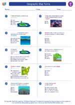 Geographic Map Terms. 7th Grade Social Studies Worksheets, Study Guides