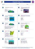 Social Studies - Seventh Grade - Worksheet: Geographic Map Terms