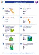 Social Studies - Seventh Grade - Worksheet: Geographic Map Terms