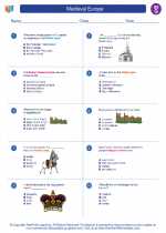 Social Studies - Seventh Grade - Worksheet: Medieval Europe