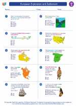 Social Studies - Seventh Grade - Worksheet: European Exploration and Settlement