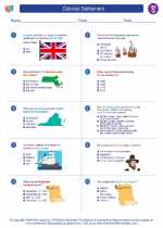 Social Studies - Seventh Grade - Worksheet: Colonial Settlement