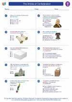 The Articles of Confederation. 7th Grade Social Studies Worksheets