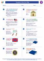 Social Studies - Seventh Grade - Worksheet: Causes of the Civil War