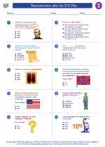 Social Studies - Eighth Grade - Worksheet: Reconstruction after the Civil War