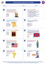 Social Studies - Eighth Grade - Worksheet: Reconstruction after the Civil War