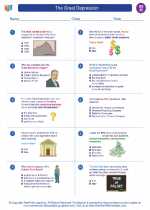 Social Studies - Eighth Grade - Worksheet: The Great Depression