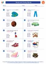 English Language Arts - Second Grade - Worksheet: Words with Ending Blends