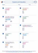 equations and inequalities 7th grade math worksheets study guides and answer key