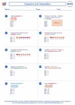 Mathematics - Seventh Grade - Worksheet: Equations and Inequalities