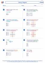 Mathematics - Seventh Grade - Worksheet: Using Integers
