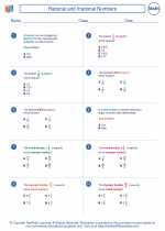 Mathematics - Seventh Grade - Worksheet: Rational and Irrational Numbers