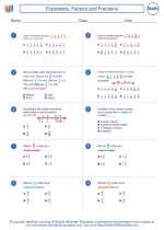 Mathematics - Seventh Grade - Worksheet: Exponents, Factors and Fractions