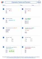 exponents factors and fractions 7th grade math worksheets study guides and answer key