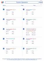 fraction operations 7th grade math worksheets study guides and answer