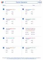 Fraction Operations. 7th Grade Math Worksheets, Study Guides and Answer key.
